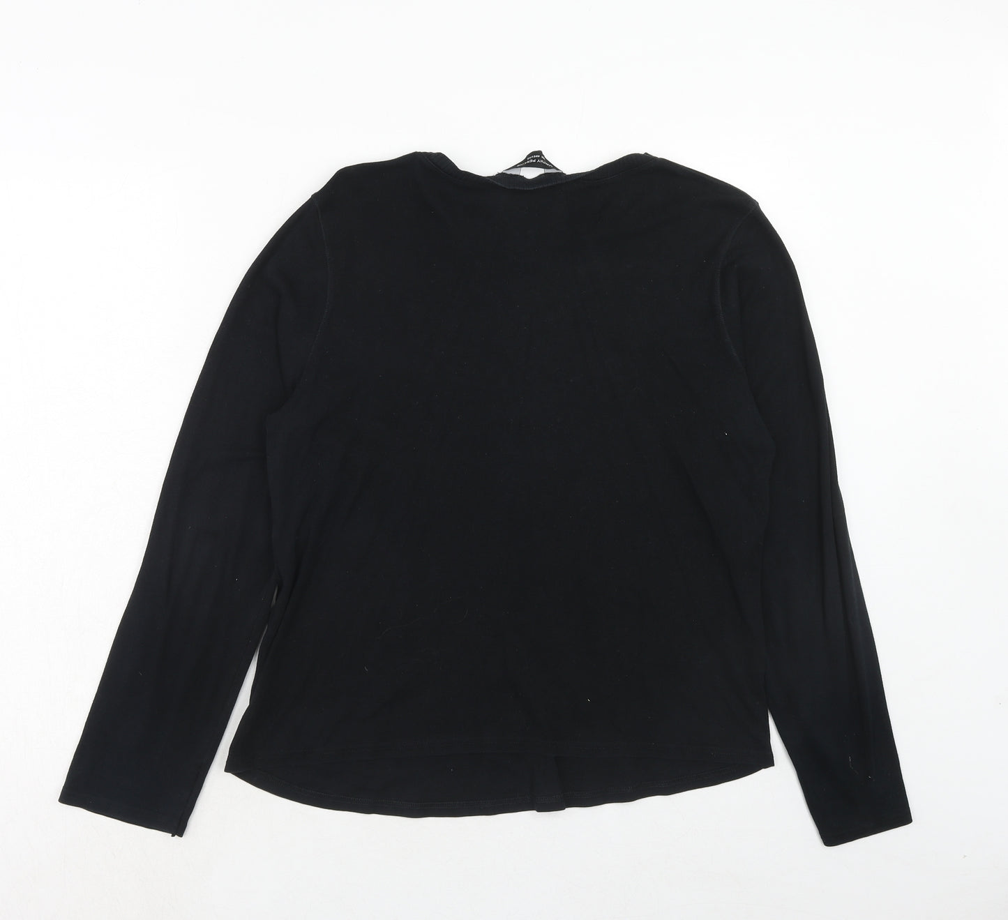 Dorothy Perkins Womens Black Cotton Basic Blouse Size 20 Round Neck