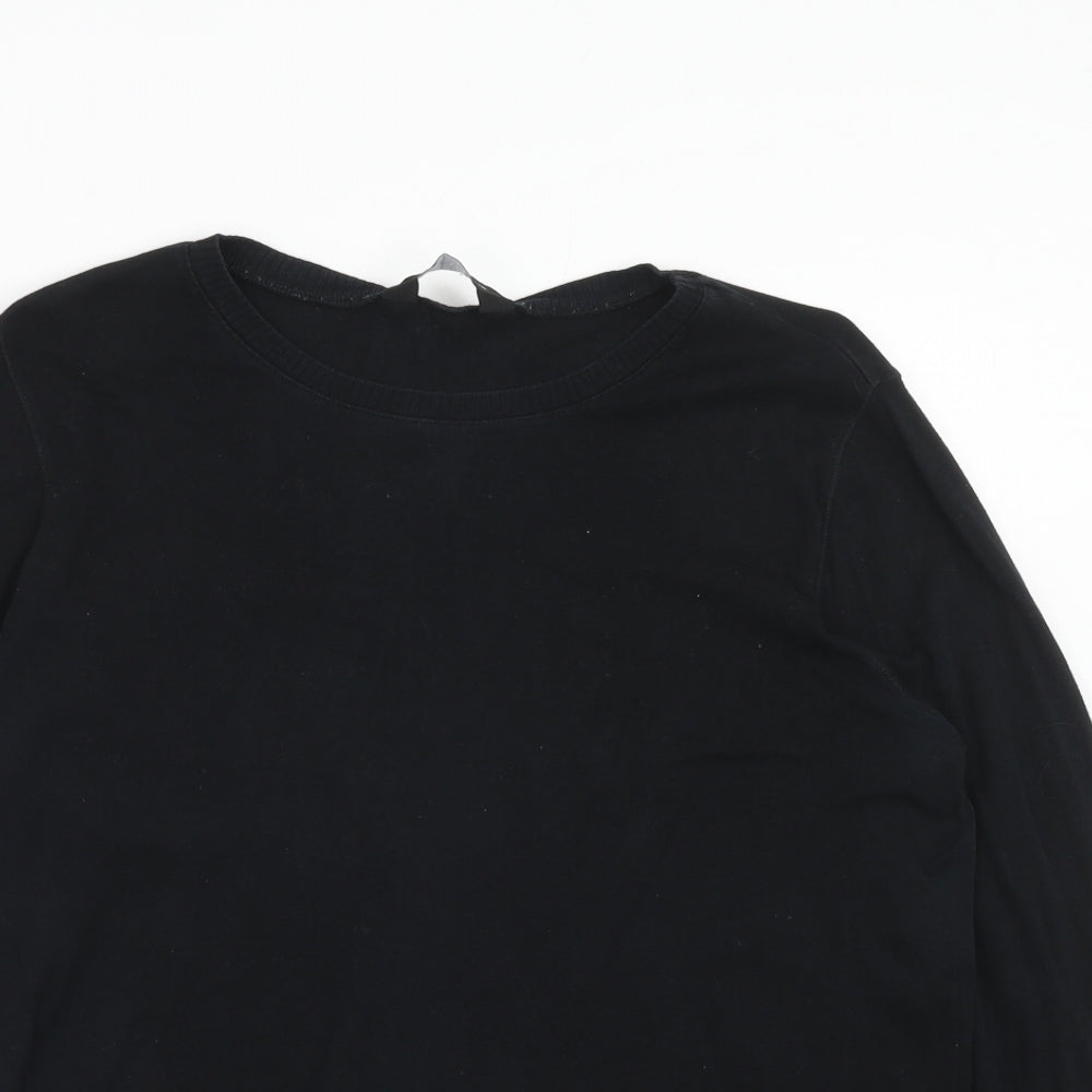 Dorothy Perkins Womens Black Cotton Basic Blouse Size 20 Round Neck