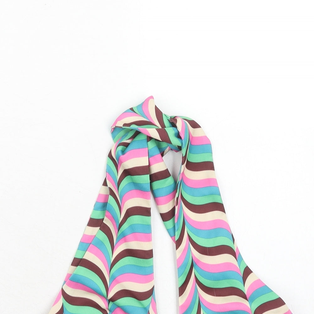 Zara Womens Multicoloured Geometric Polyester Cropped Tank Size S Halter