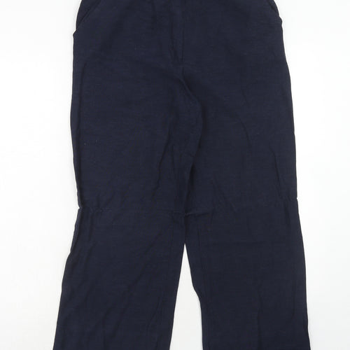 Joanna Hope Womens Blue Viscose Trousers Size 12 Regular Hook & Eye
