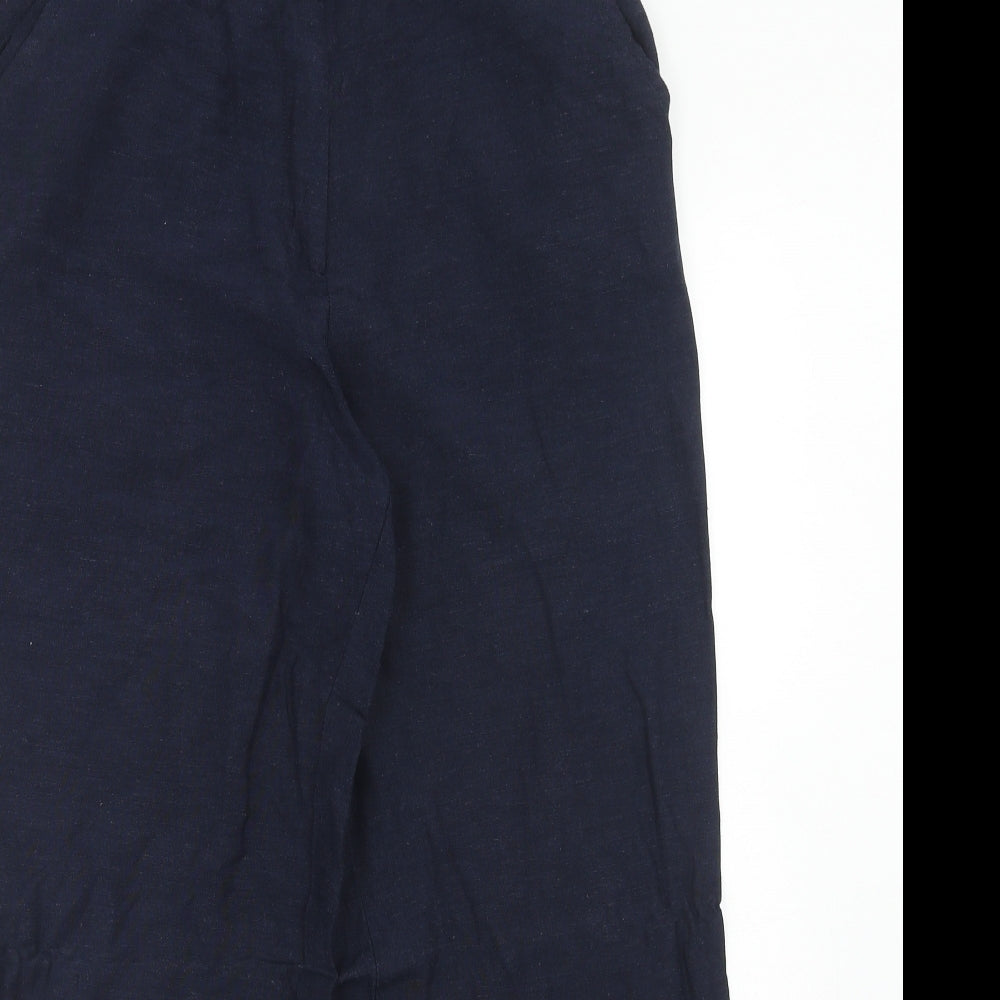 Joanna Hope Womens Blue Viscose Trousers Size 12 Regular Hook & Eye