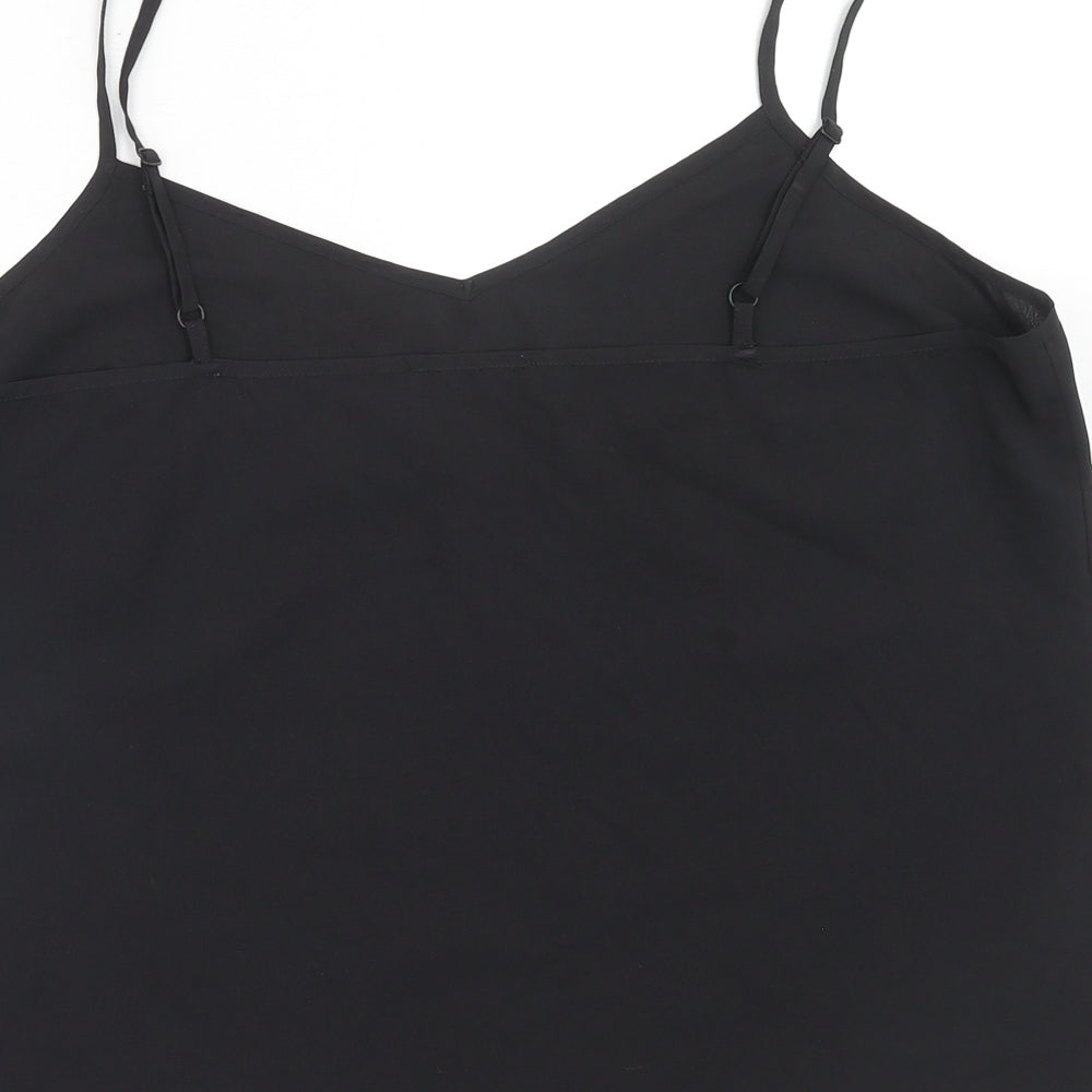 Marks and Spencer Womens Black Polyester Basic Tank Size 16 V-Neck