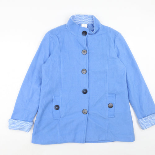 Anne De Lancay Womens Blue Jacket Size S Button