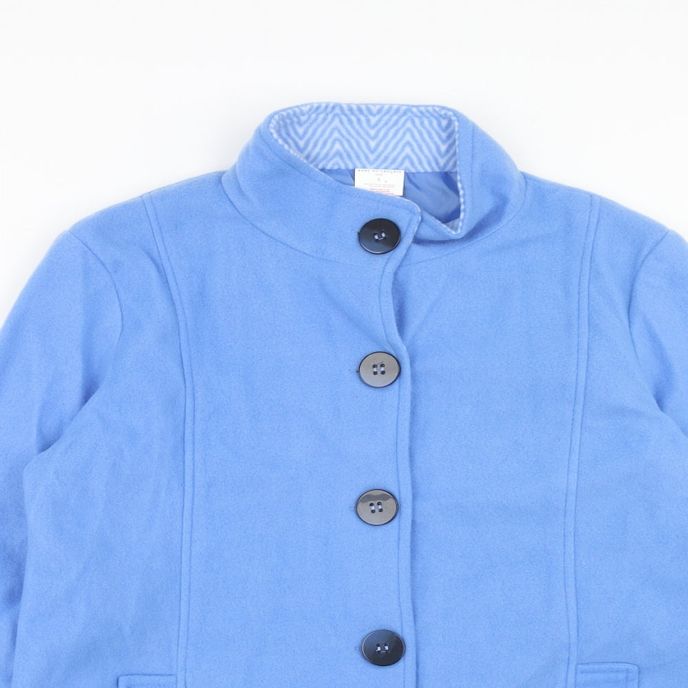 Anne De Lancay Womens Blue Jacket Size S Button