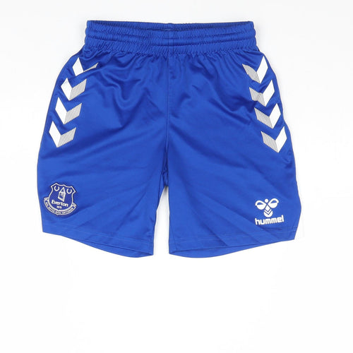 Hummel Boys Blue Polyester Sweat Shorts Size 8 Years Regular Drawstring