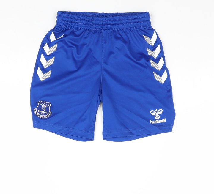 Hummel Boys Blue Polyester Sweat Shorts Size 8 Years Regular Drawstring
