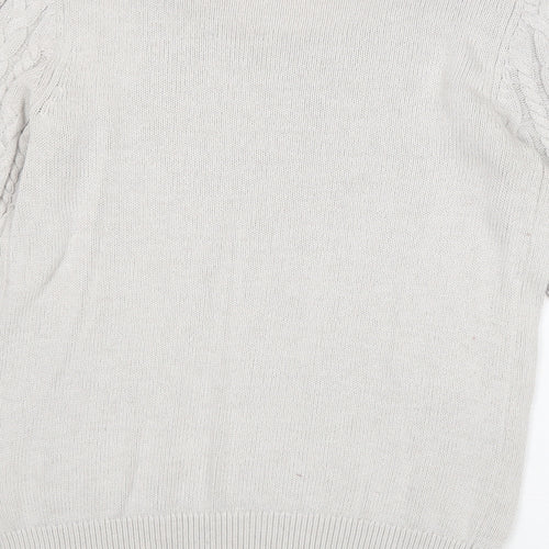 H&M Womens Grey Round Neck Polyamide Pullover Jumper Size S