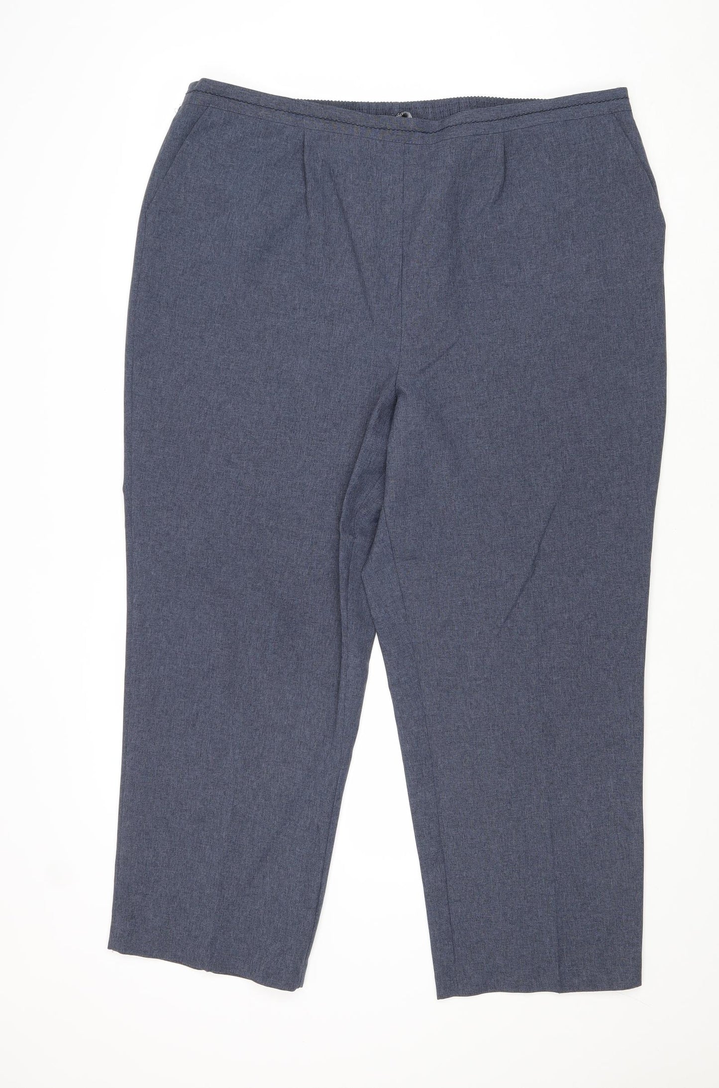 Bonmarché Womens Blue Polyester Cropped Trousers Size 20 Regular