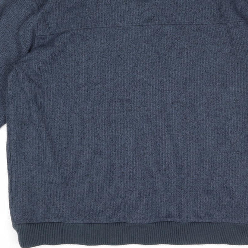 North Coast Mens Blue Collared Polyester Pullover Jumper Size M Long Sleeve