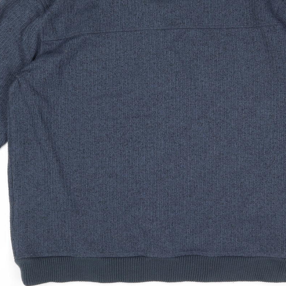 North Coast Mens Blue Collared Polyester Pullover Jumper Size M Long Sleeve