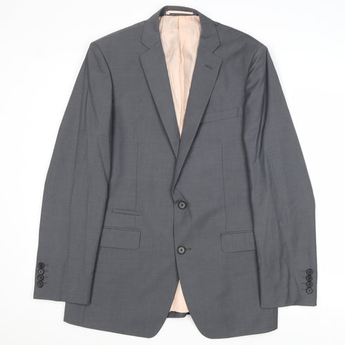 French Connection Mens Grey Polyester Jacket Suit Jacket Size 38 Regular