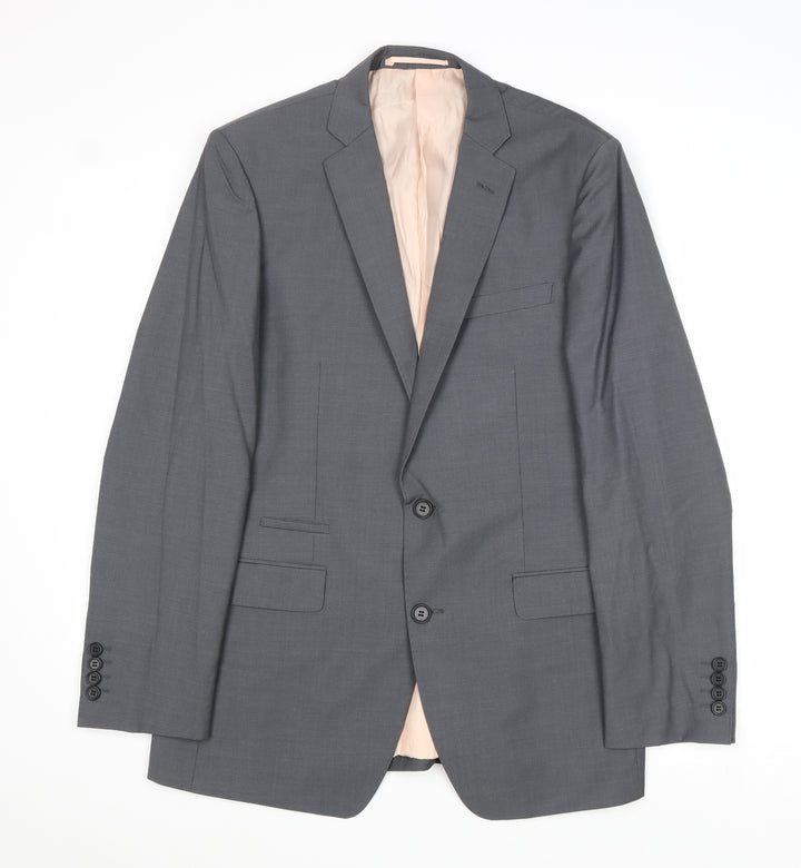French Connection Mens Grey Polyester Jacket Suit Jacket Size 38 Regular