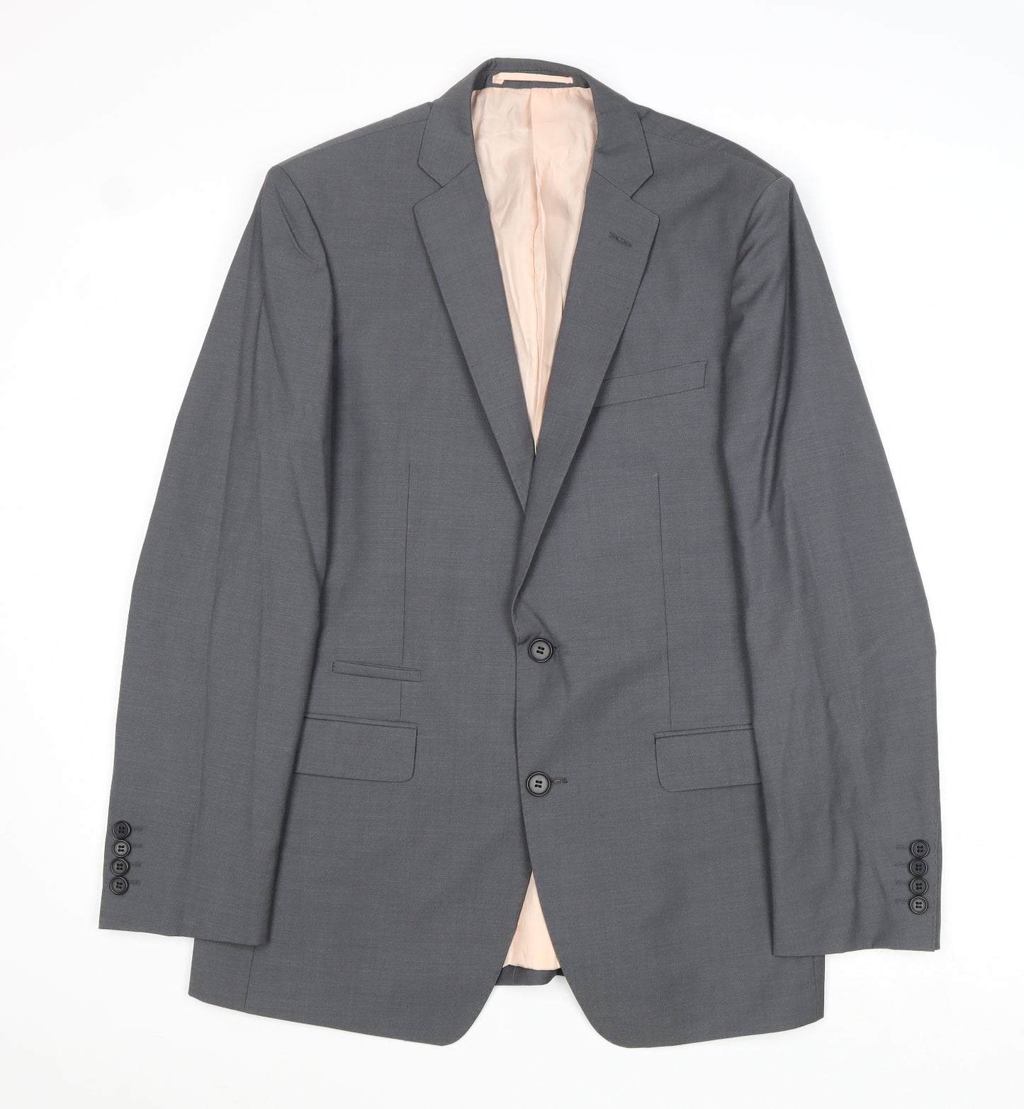 French Connection Mens Grey Polyester Jacket Suit Jacket Size 38 Regular