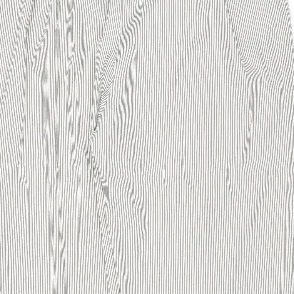 Sarah Hamilton Womens Beige Striped Polyester Trousers Size 22 Regular