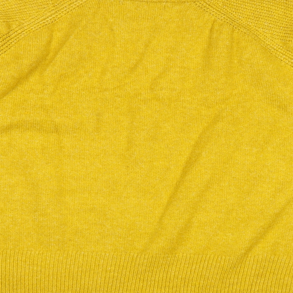 Marks and Spencer Womens Yellow Round Neck Acrylic Pullover Jumper Size L
