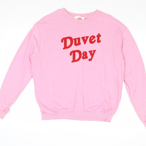 Outrageous Womens Pink Polyester Pullover Sweatshirt Size S Pullover - Duvet Day