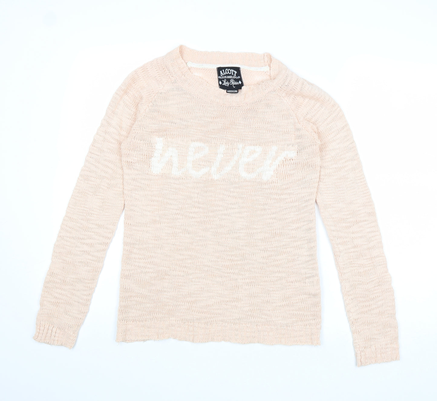 alcott Womens Pink Round Neck Acrylic Pullover Jumper Size M - Never