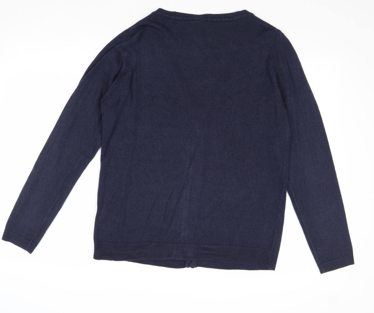 Originals Womens Blue V-Neck Acrylic Cardigan Jumper Size 12 - Size 12-14