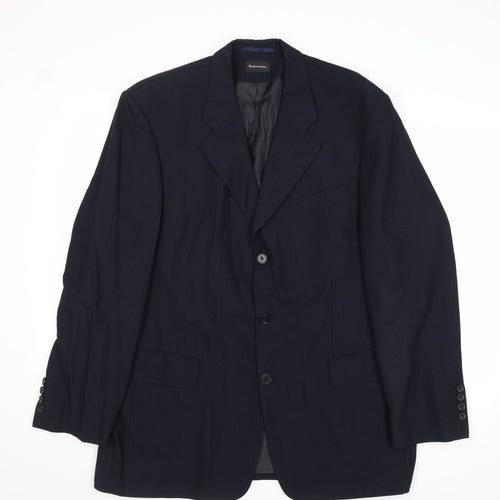 Benvenuto Mens Blue Polyester Jacket Suit Jacket Size 42 Regular