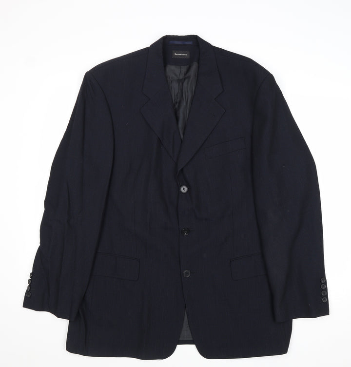 Benvenuto Mens Blue Polyester Jacket Suit Jacket Size 42 Regular