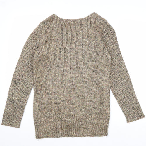Divided by H&M Womens Gold Round Neck Acrylic Pullover Jumper Size 8