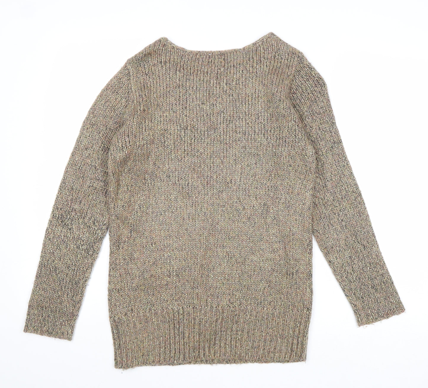Divided by H&M Womens Gold Round Neck Acrylic Pullover Jumper Size 8