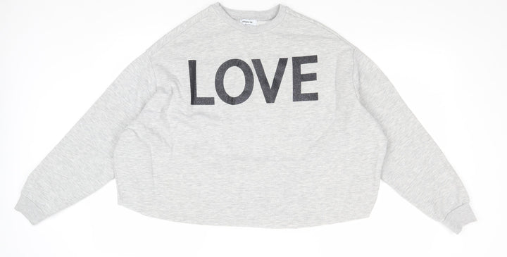 Simply Be Womens Grey Polyester Pullover Sweatshirt Size 12 Pullover - Love