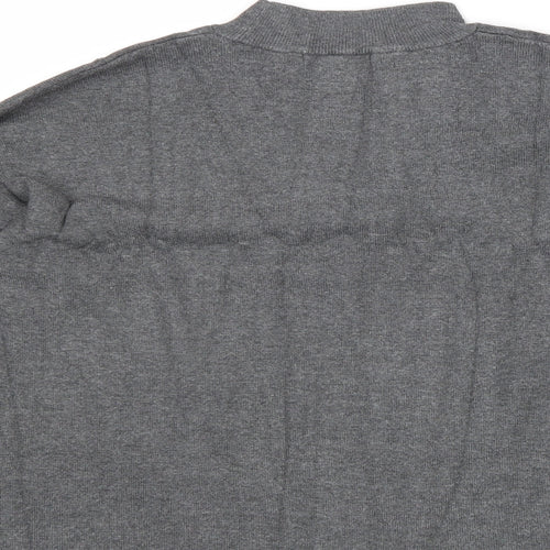 H&M Womens Grey Mock Neck Cotton Pullover Jumper Size S