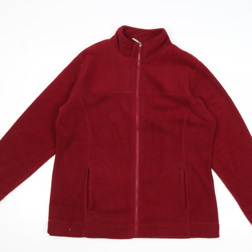 Active Womens Red Jacket Size 14 Zip - Size 14-16
