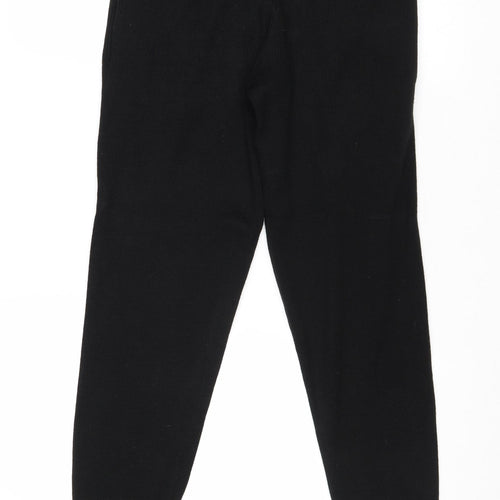 Boohoo Womens Black Acrylic Jogger Trousers Size XS Regular Tie
