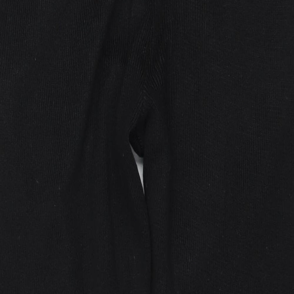 Boohoo Womens Black Acrylic Jogger Trousers Size XS Regular Tie