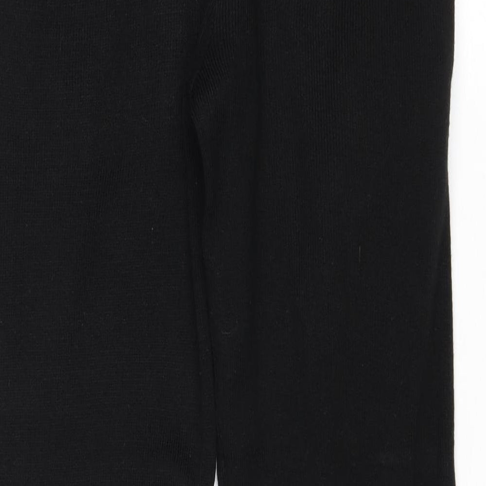 Boohoo Womens Black Acrylic Jogger Trousers Size XS Regular Tie