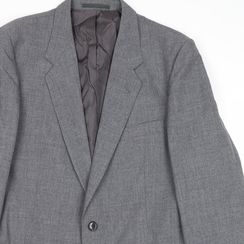 St Michael Mens Grey Polyester Jacket Suit Jacket Size 42 Regular