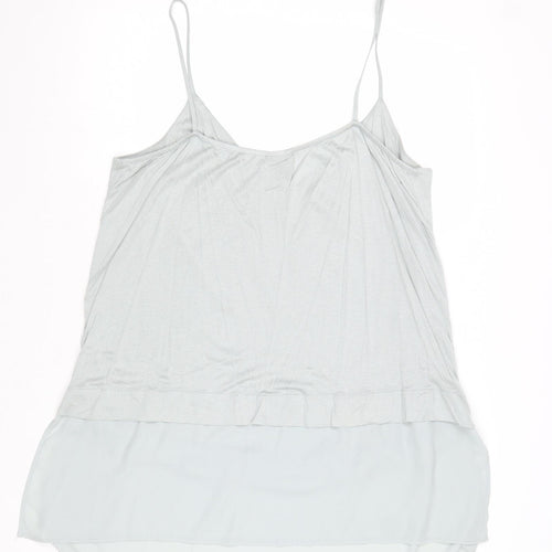 Lindex Womens Blue Polyester Basic Tank Size XL V-Neck