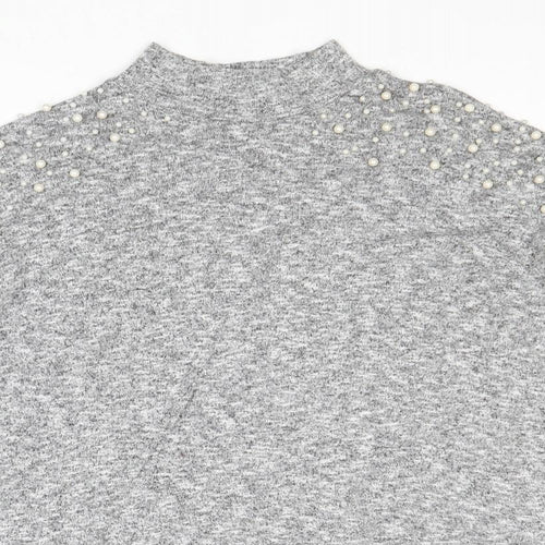 Divided by H&M Womens Grey Mock Neck Polyester Pullover Jumper Size M