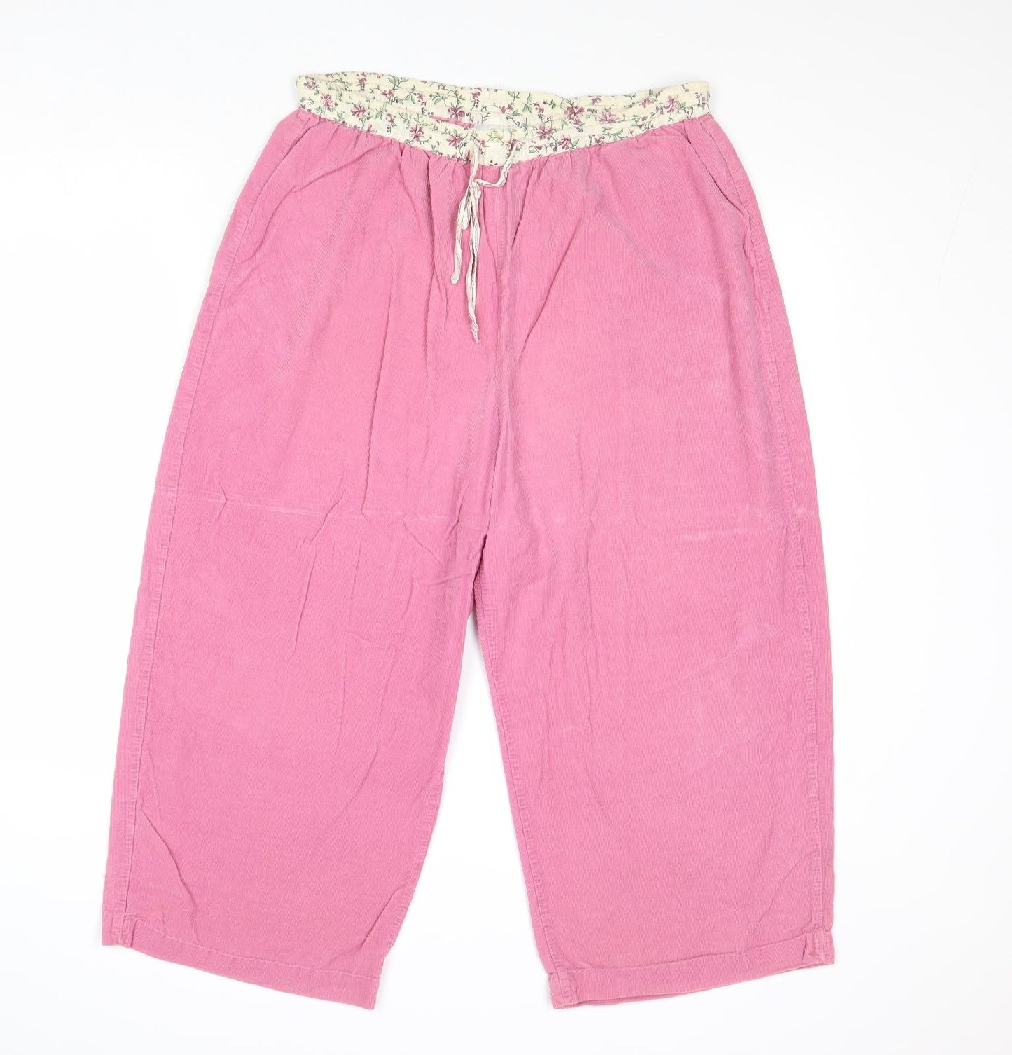 EAST Womens Pink Cotton Trousers Size L Regular Drawstring