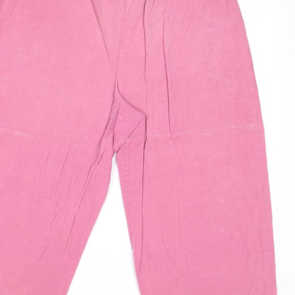 EAST Womens Pink Cotton Trousers Size L Regular Drawstring