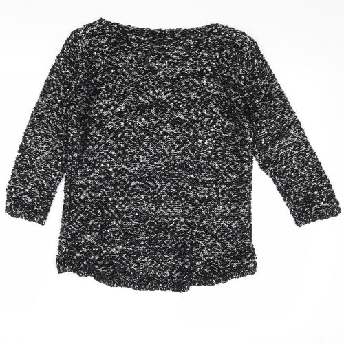 Plaza Italia Womens Black Round Neck Polyester Pullover Jumper Size S