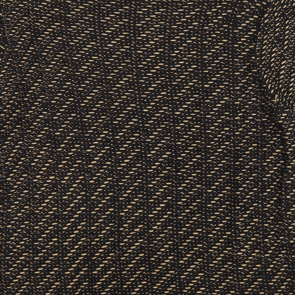 Marks and Spencer Womens Black Round Neck Geometric Acrylic Pullover Jumper Size 10