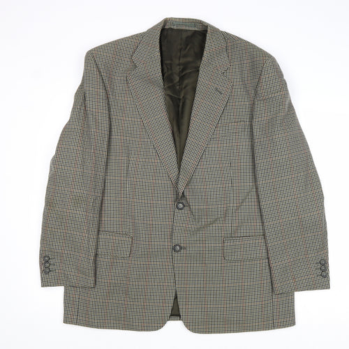 Charlton Gray Mens Multicoloured Geometric Wool Jacket Suit Jacket Size 42 Regular