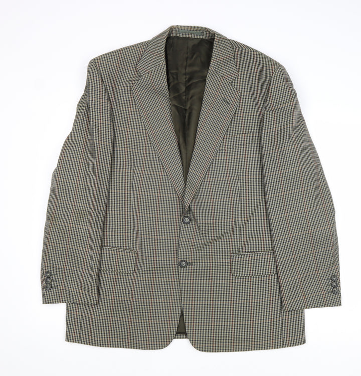 Charlton Gray Mens Multicoloured Geometric Wool Jacket Suit Jacket Size 42 Regular