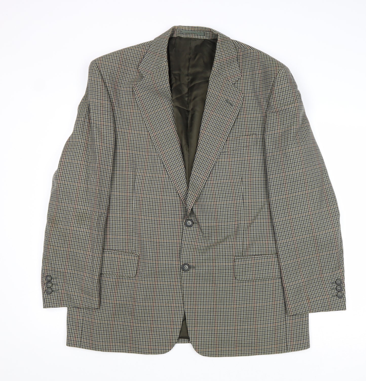 Charlton Gray Mens Multicoloured Geometric Wool Jacket Suit Jacket Size 42 Regular