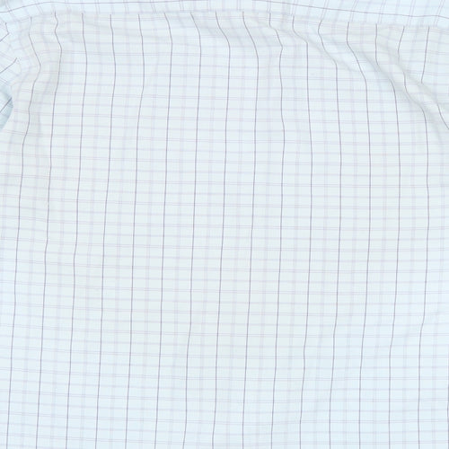 Avenue Mens Blue Check Cotton Button-Up Size M Collared Button