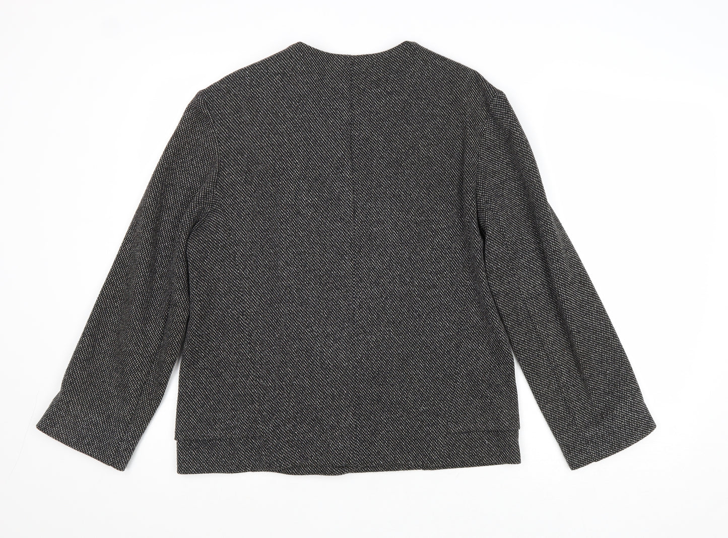 Topshop Womens Black Geometric Biker Jacket Size 10 Zip