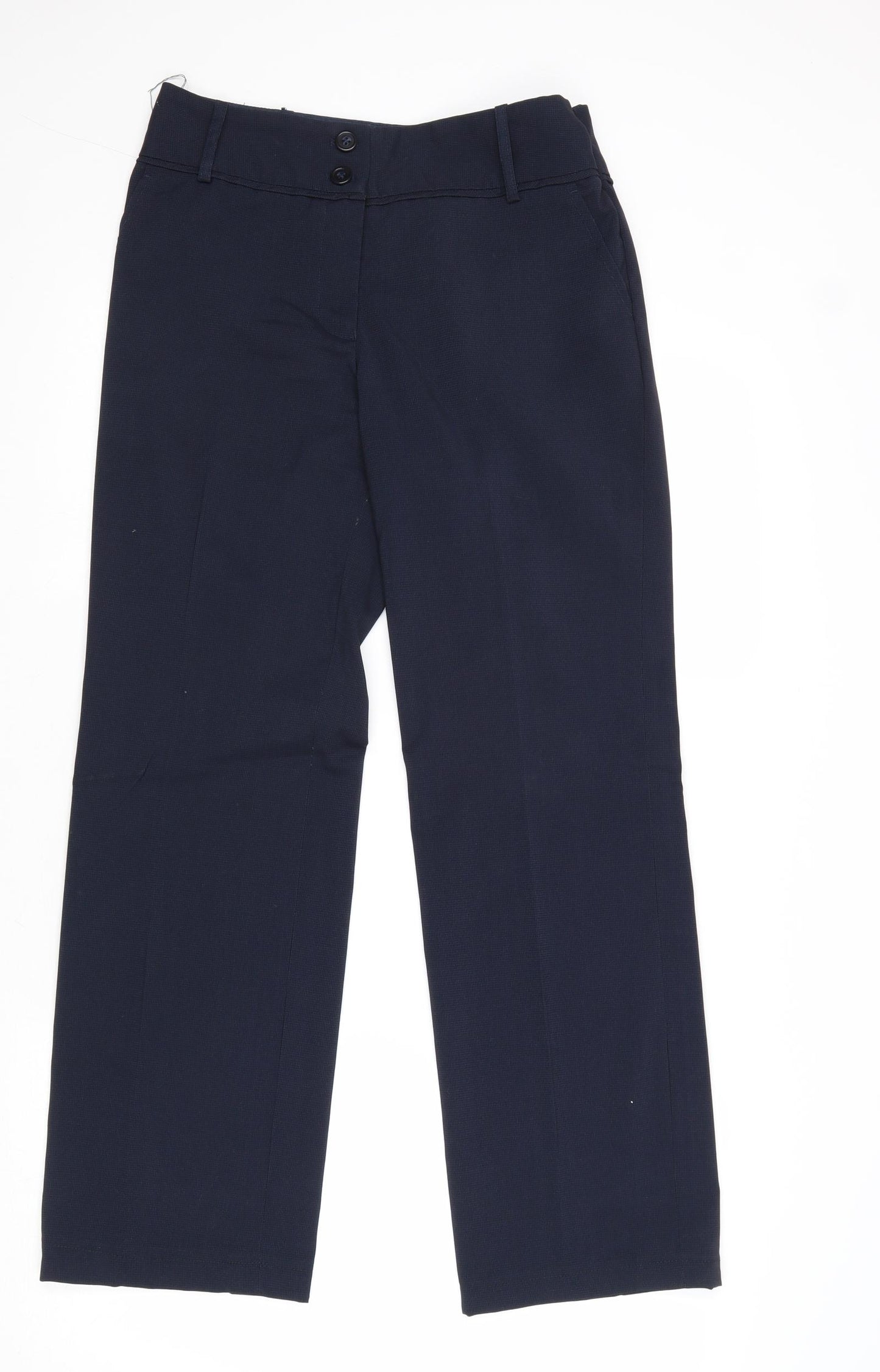 NEXT Womens Blue Polyester Trousers Size 10 Regular Zip