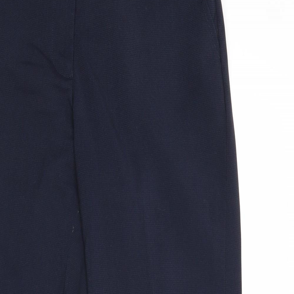NEXT Womens Blue Polyester Trousers Size 10 Regular Zip