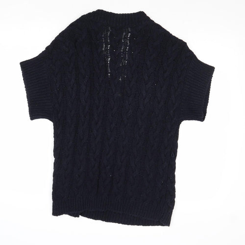 Marks and Spencer Womens Blue V-Neck Cotton Pullover Jumper Size 10