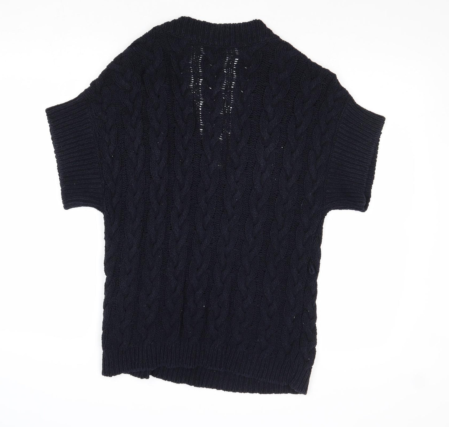 Marks and Spencer Womens Blue V-Neck Cotton Pullover Jumper Size 10