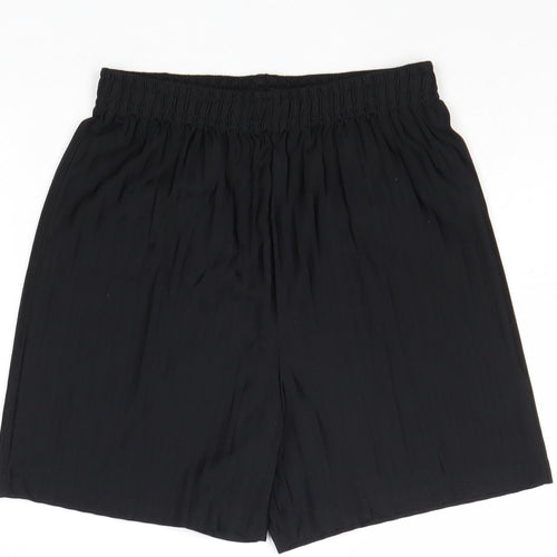 Marks and Spencer Boys Black Polyester Sweat Shorts Size 9-10 Years Regular Drawstring