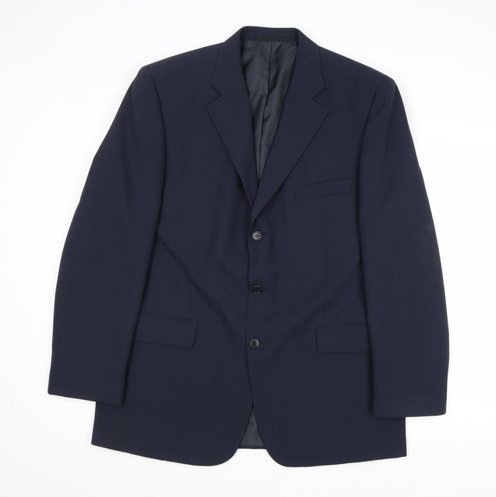 Dimensions Mens Blue Polyester Jacket Suit Jacket Size 40 Regular